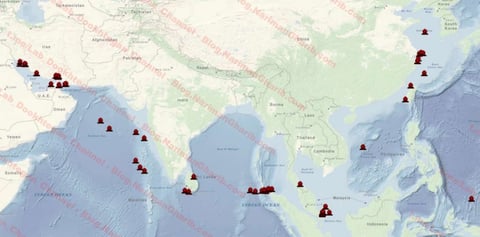 Images of the positions of the ships at the time of the attack