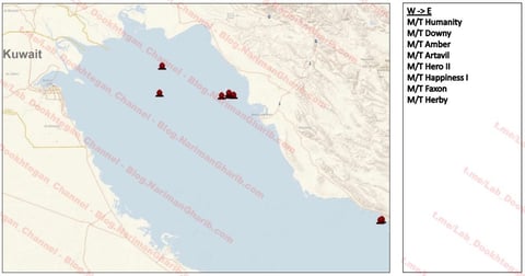 Images of the positions of the ships at the time of the attack